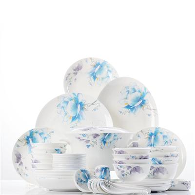 狠狠色噜噜狠狠狠狠色综合久荷花48头聆听花开骨瓷礼品餐具套装